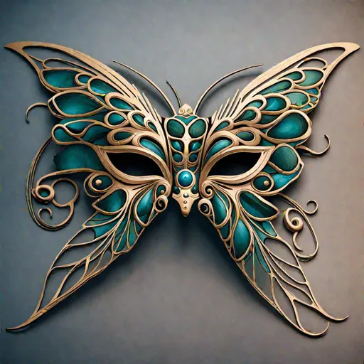 Prompt: masquerade mask in the shape of a butterfly