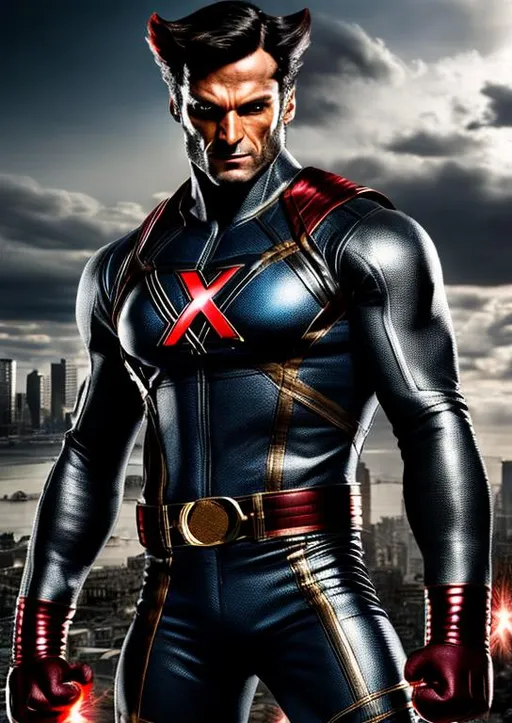 Prompt: High-resolution hyperrealistic photo of x-man colossus peter rasputin merged with wolverine, steel metallic skin, black and bronze and red costume, uhd, hdr, 64k