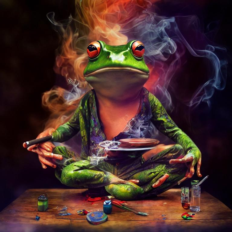 a frog wearing pajamas is sitting on top of a table...