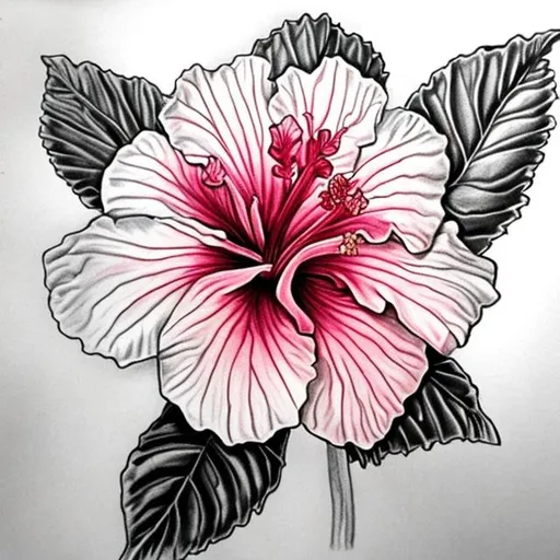 Prompt: Hibiscus DRAWING FOR COLORING BOOK