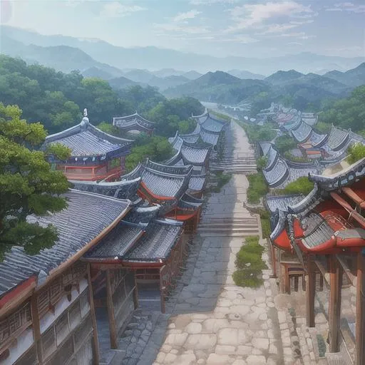 Prompt: an ancient Korean city
