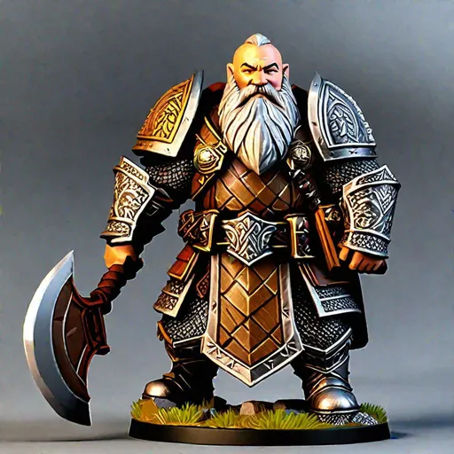 Prompt: Dwarven fighter with war axe