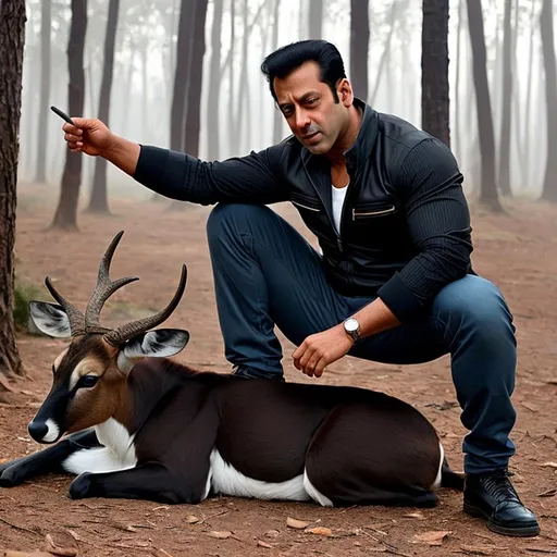 Prompt: Salman Khan ,Black buck