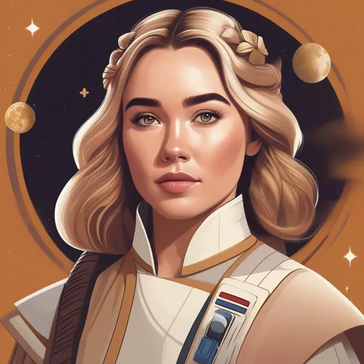 Prompt: illustration of a star wars character based on florence pugh