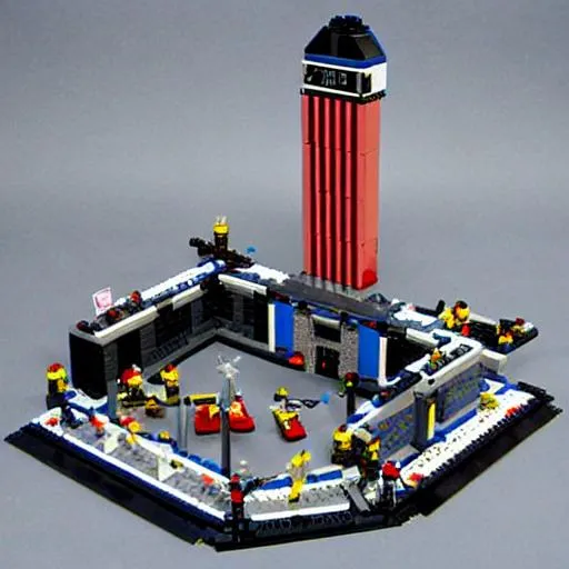 Prompt: 9/11 memorial lego set