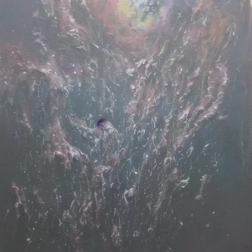 Prompt: oil painting of cosmic horror  floating in space by sophia pistis 