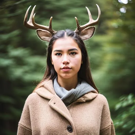 Prompt: RAW photo, animal, a portrait photo of [female:deer:2] humanoid in clothes, face, 8k uhd, dslr, soft lighting, high quality, film grain, Fujifilm XT3