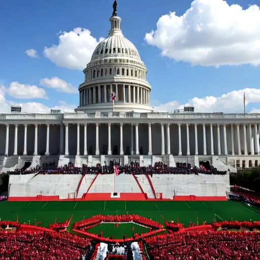 Prompt: party congress in washington d.c. controlled by communists in alternative history in which united states lose cold war