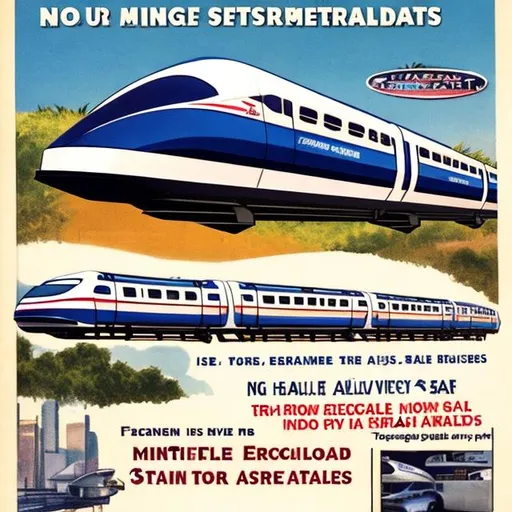 Prompt: An ad for our high speed monorail with safety and low rates