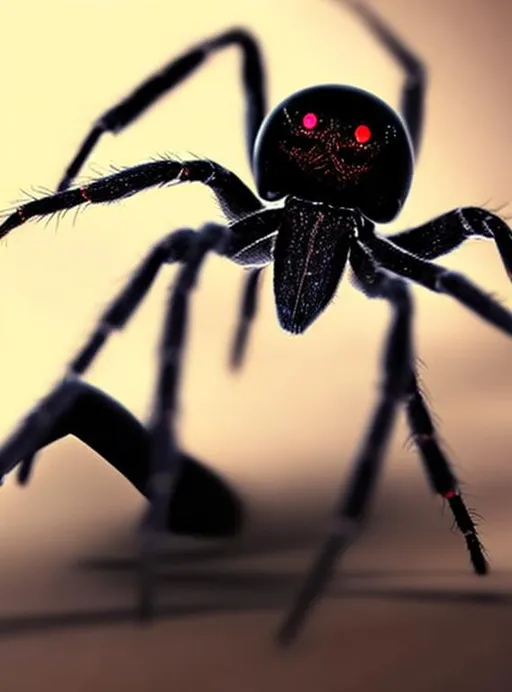 Prompt: black deadly spider