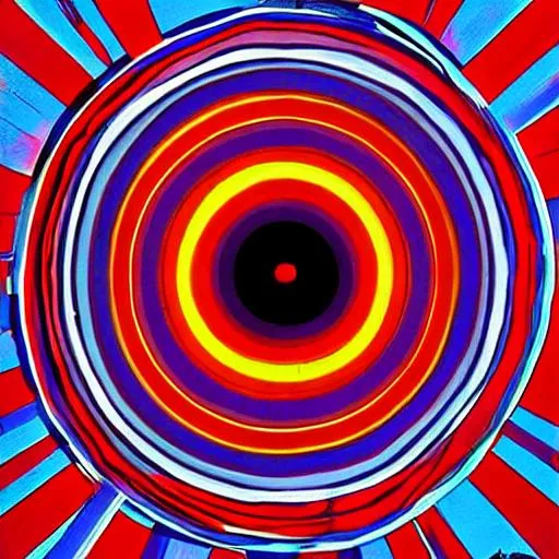 Prompt: Blue Circle, Red Aura, Pop Art, by Claydor Vivio