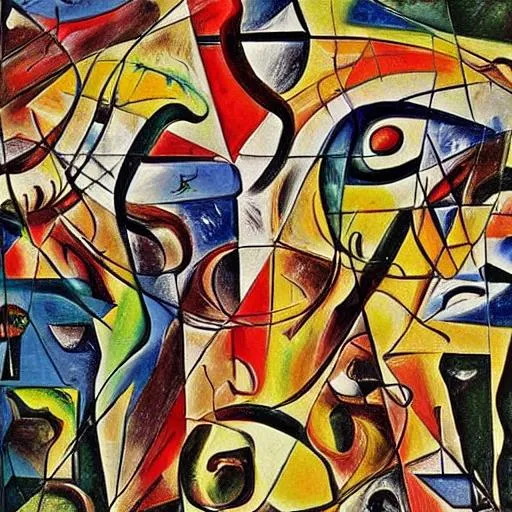 Prompt: A abstract cubism Michaelangelo style painting mixed with Salvador Dali style of painting mixed with Jackson Pollock style of  painting of Angels