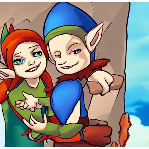 Prompt: She and he  elf and drawf hd 