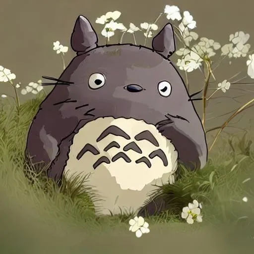 Prompt: Totoro, portrait, highly detailed, digital painting, concept art, sharp focus, illustration, cherry blossom