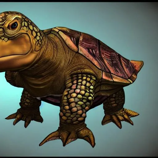 Prompt: Human turtle dinosaur hybrid