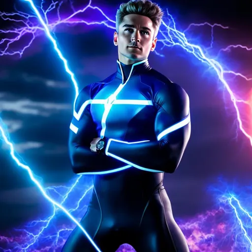 Prompt: High-resolution hyperrealistic photo of x-man {cable} nathan-summers merged with powerhouse [franklin-richards] hyperstorm, {adult man}, all the power, glowing eyes, glowing aura, photorealistic, highly detailed, uhd, hdr, 64k