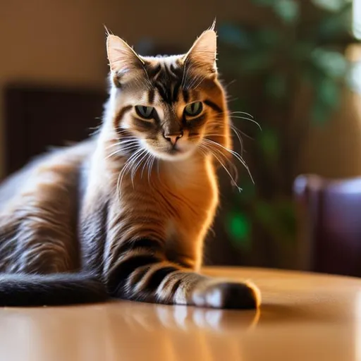 Prompt: A cat sitting on the table