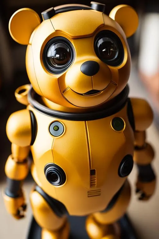 Prompt: japan anime robot look like "winnie the pooh", random pose, random background, giant

vintage, miniature. (high detailed skin:1.2), 8k uhd, dslr, soft lighting, high quality, film grain, Fujifilm XT3, hyper realistic, detailed head