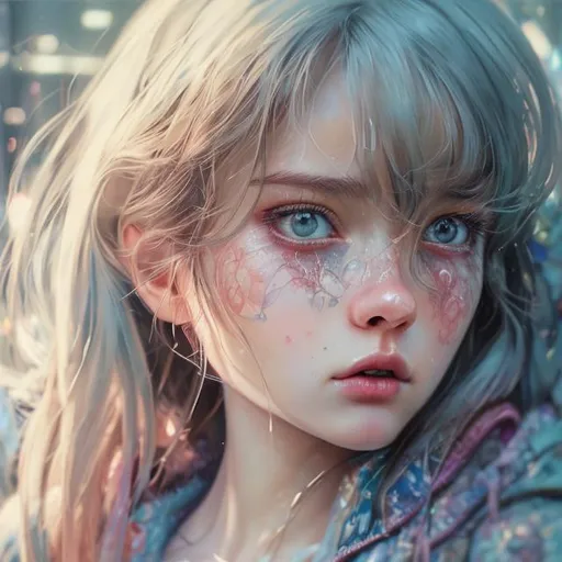 Prompt: Girl, Super realistic, hyperrealism, anime art concept, cartoon art concept, WLOP, Intricately Detailed, Magic, 8k Resolution, VRAY, HDR, Unreal Engine, Vintage Photography, Beautiful, Tumblr Aesthetic, Retro Vintage Style, Hd Photography, Beautiful Watercolor Painting, Realistic, Detailed, Painting By Olga Shvartsur, Svetlana Novikova, Fine Art, Soft Watercolor,  Extreme Detail, Digital Art, 4k, Ultra Hd, Mixed Media