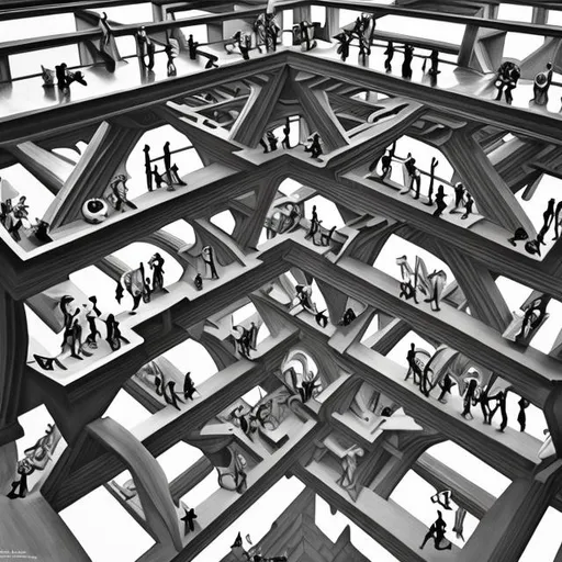 Prompt: Art masterpiece modern Escher 
