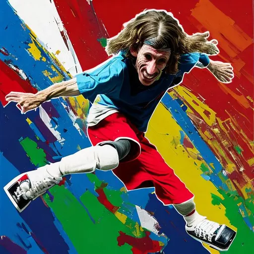 Prompt: rodney mullen abstract