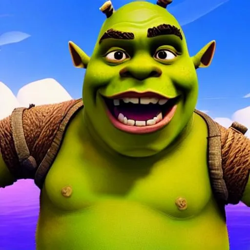 Prompt: shrek playing fortnite

