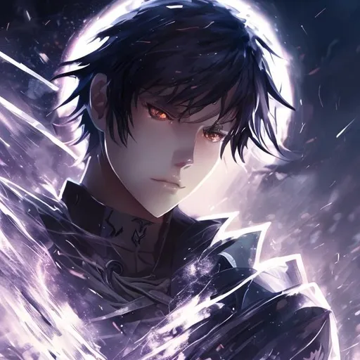 Anime character, cool, magical eyes, boy, medieval