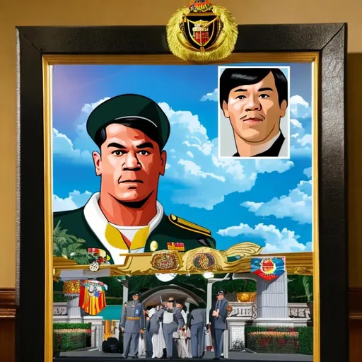 Prompt: John Cena Asian Dictator Portrait