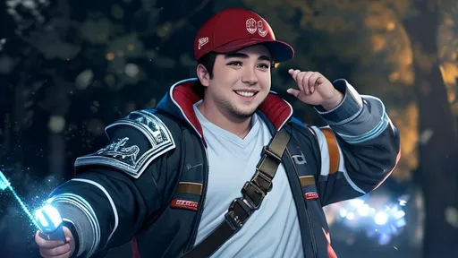 Prompt: UHD,  8k, Very detailed, panned out view, whole character, male young adult, visible face, chubby face, backwards red cap, smile
