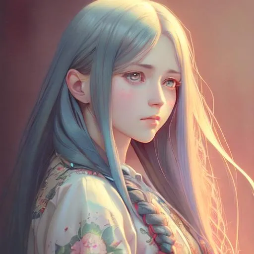 Prompt: Girl with long hair, Super realistic, hyperrealism, anime art concept, cartoon art concept, WLOP, Intricately Detailed, Magic, 8k Resolution, VRAY, HDR, Unreal Engine, Vintage Photography, Beautiful, Tumblr Aesthetic, Retro Vintage Style, Hd Photography, Beautiful Watercolor Painting, Realistic, Detailed, Painting By Olga Shvartsur, Svetlana Novikova, Fine Art, Soft Watercolor,  Extreme Detail, Digital Art, 4k, Ultra Hd, Mixed Media
