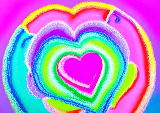 Prompt: love in the heart chakra meditation pastel shades 