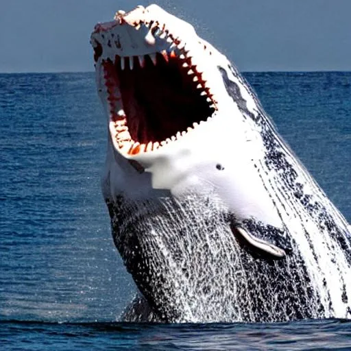 Prompt: Scary whale with lots of teeth