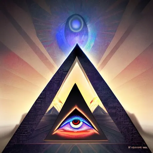 Prompt: Illuminati, All Seeing Eye, hyper realistic, Pyramid