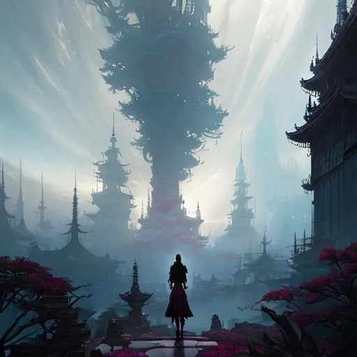 Prompt: 1girl, breathtaking evocative tall lanky Yurei dark fantasy horror portrait photo of gorgeous sweaty magical warrior with muscular toned body, beautiful suggestive dnd adventurer character concept by Ferdinand Knab, Liam Wong, Stephan Martinière, Guillermo del Toro, Nan Goldin, Gregory Crewdson, Thomas Kinkade, Aron Wiesenfeld, John Atkinson Grimshaw, Anton Semenov, dramatic pose, tight fitting tattered well worn scuffed and dirty corset armor, battle worn, photoreal, photorealism, majestic castle in the background, raining twilight sky, crystalline lake, otherworldly, dreamlike, powerful aura, symmetrical outfit, crisp Pinterest cosplay portrait, glistening wet skin.