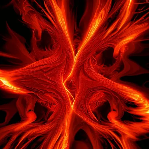 Prompt: element of fire
image using fractals red flame on black

