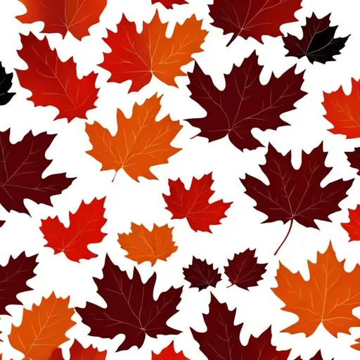 Prompt: fall leafs in the style of watecolor painting, on a white background
