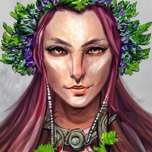 Prompt: A female druid portrait 