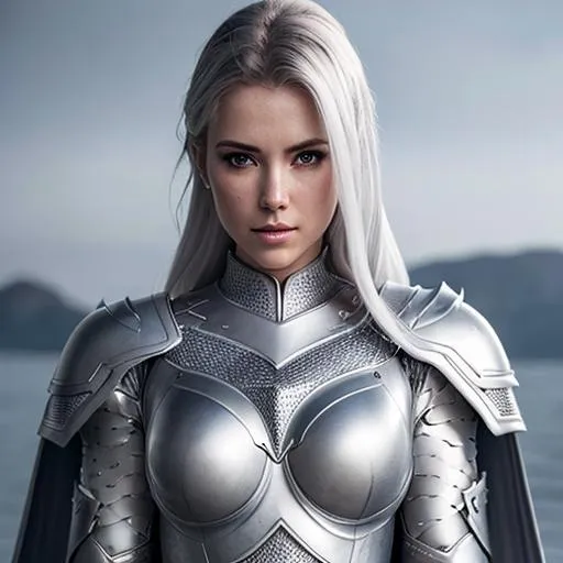 Prompt: Beautiful women with detailed silver armor white cape 8k dramatic light