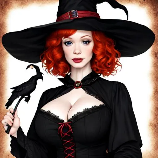 Prompt: christina hendricks as a witch