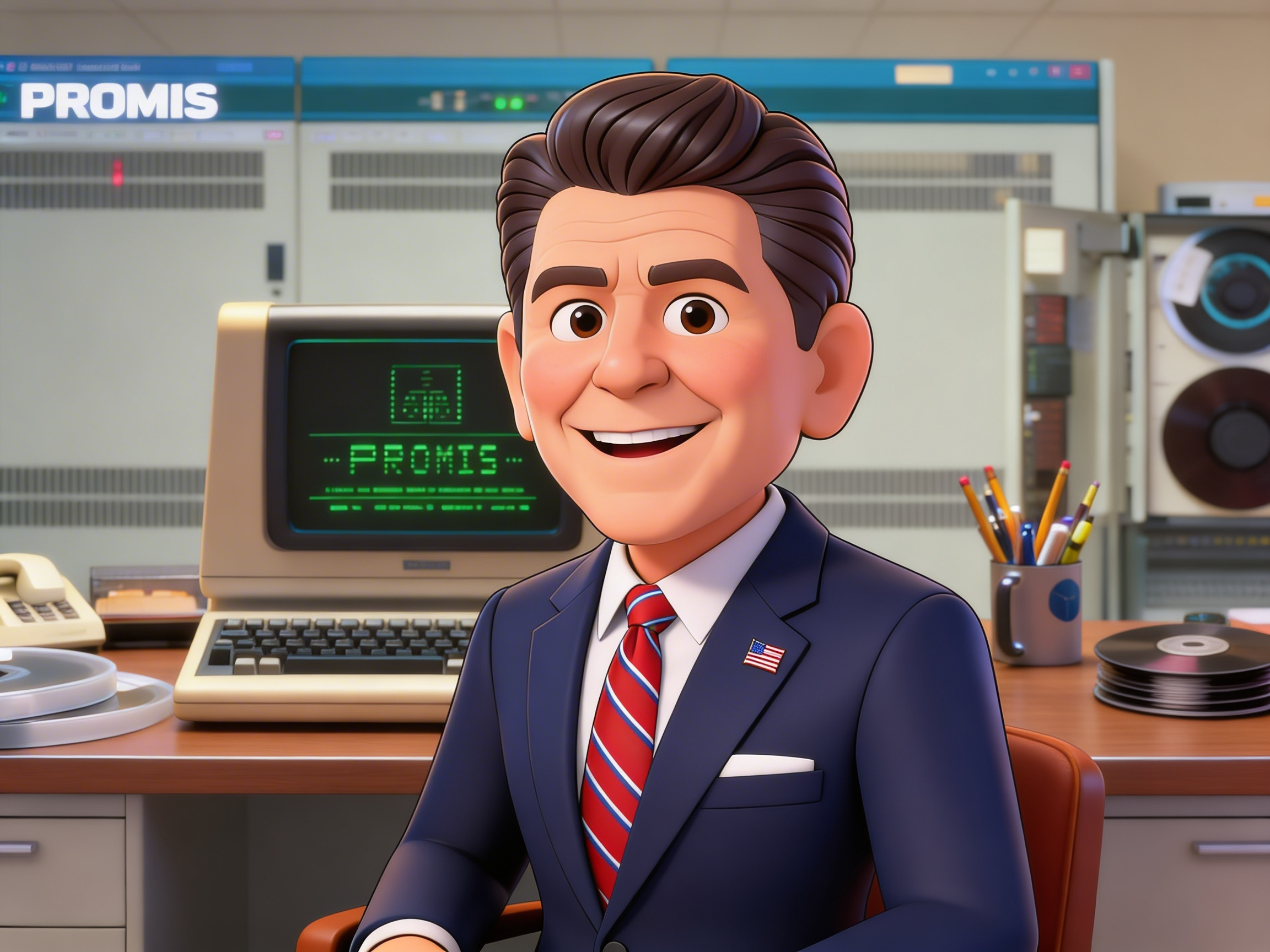 Promis Computer Program Create a video about Reagan and promis software
