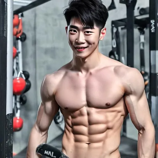 Prompt: Handsome guy with abs 
