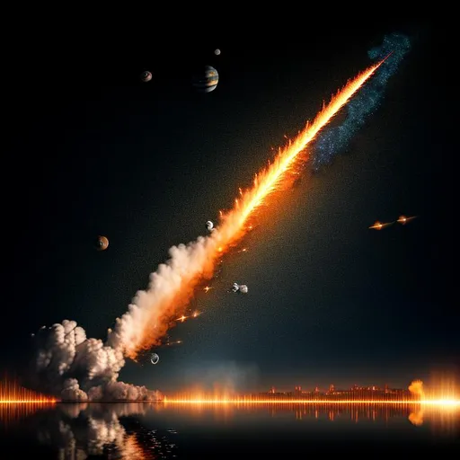 Prompt: rocket launch, fire, full chrome, summer, mirroring, mechanic, photorealistic, zoom, grayscale, big mirror, hubble space telescope, satellit