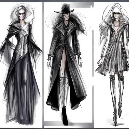 Prompt: Fashion sketches inspired by magic
