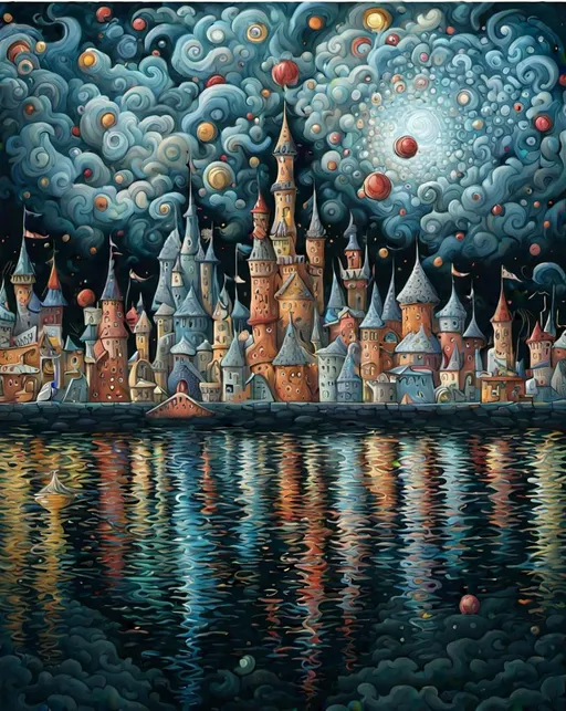 Prompt: a funny crooked sparkling castle. By Dr Seuss, Tim Burton, Jacek yerka, Catherine Abel, Megan Duncanson,  Joe Fenton. Very detailed, intricate. High quality