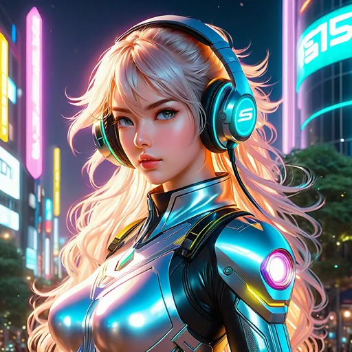 Prompt: majestic futuristic vibes, anime style picture with a very intricate world full body image of cute girl in futuristic gear and weapon next to a mech vehicle in a cuberpunk world, intricate landscape, downward angle full bodyand small waist perfect face, refracting, leaves, neon lights, wearing gaming headphones synthwave style , cute anime girl,perfect composition, hyperrealistic, render, super detailed, 8k, high quality, trending art, trending on artstation, sharp focus, studio photo, intricate details, highly detailed, creative, hair, fan art, glistening, refracting, leaves art, smooth shiny lighting, light reflect off skin hyper realistic,hdr, micro details, dark anime details, perfect compensition western battle background, perfect composition, hyperrealistic, render, super detailed, 8k, high quality, trending art, trending on artstation, sharp focus, studio photo, intricate details, highly detailed, creative, hair, fan art, glistening, futuristic goggles gamer, very cool detailed, realistic smooth lighting, side view, realistic, sharp lines