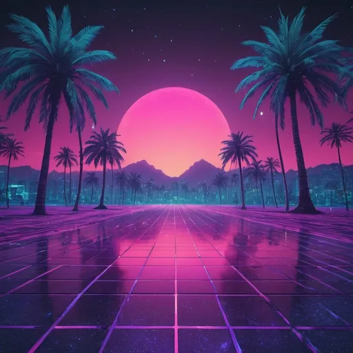 Prompt: vaporwave landscape