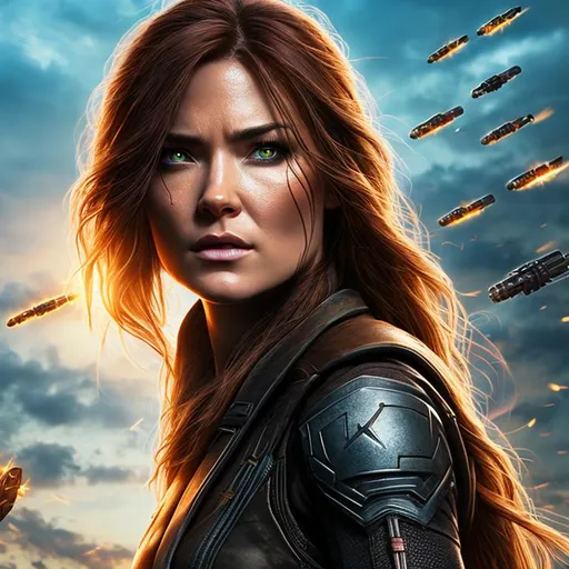 Prompt: High resolution hyperrealistic dynamic image of hope summers merged with x-23, symmetrical detailed photorealistic face, highly detailed, cinematic, uhd, hdr, 64k