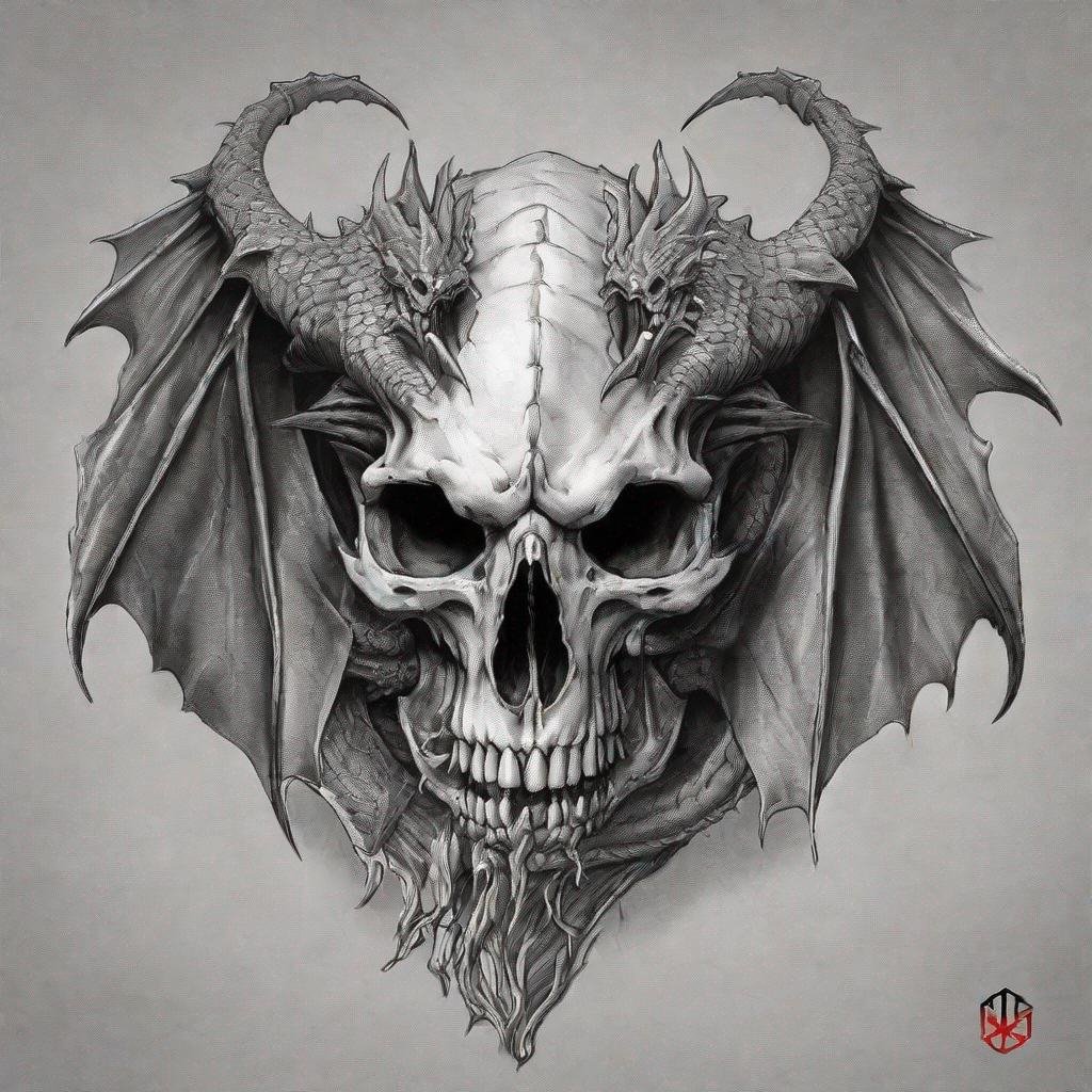 dragon skull and flower temporary tattoo – tatNtoo
