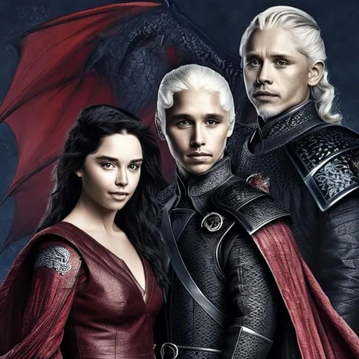 Prompt: Targaryen family, Dark haired