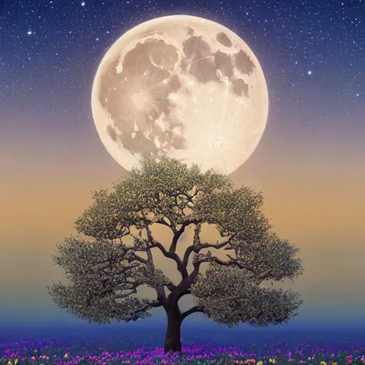 Prompt: Evening sky with stars and moon, a person sitting under an osmanthus tree with swallows, highly detailed, perfect composition, surreal, super detailed, 8k, high quality, splash art, frontal, epic Instagram, artstation, ultra-detailed intricate details, Unreal engine, intricate details, complementary colors, 8k, heavy brushstrokes